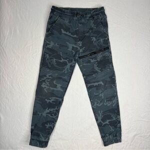 Ring of Fire Boys Blue Camo Joggers Elastic Waistband Drawstring Size Medium